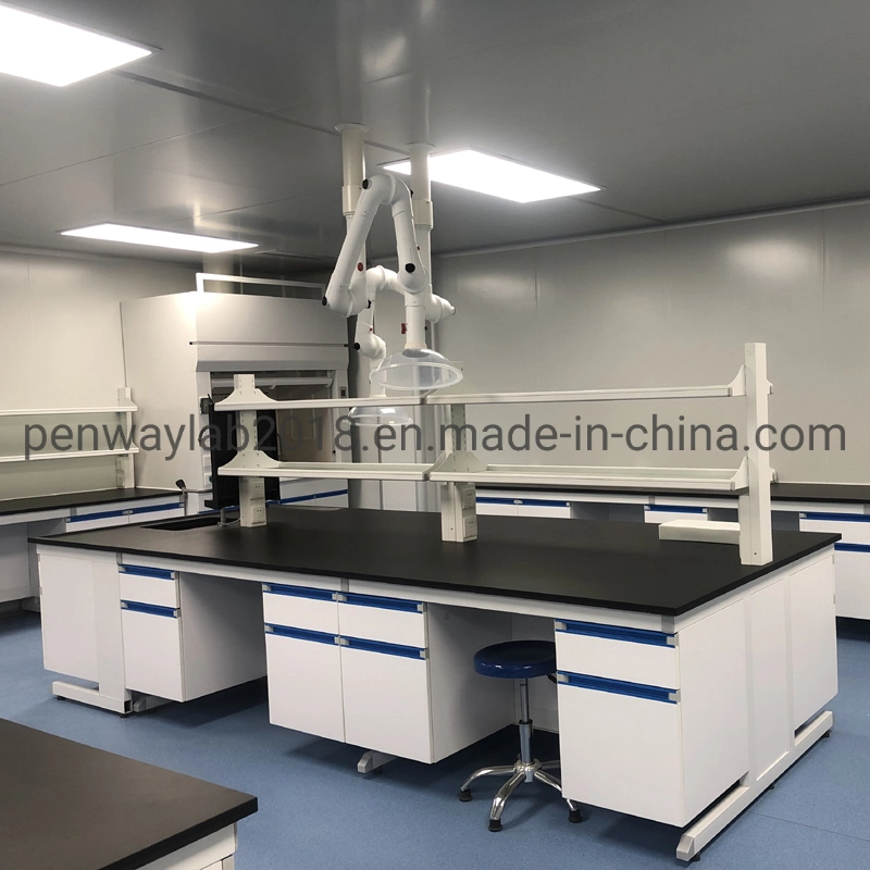 Steel Frame Wood Cabinet Epoxy Resin Worktop Laboratory Workbenches