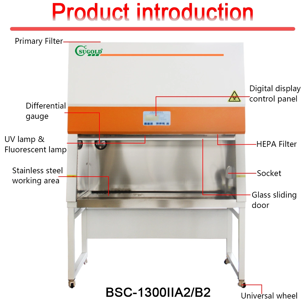 Laboratory Clean Room 100% Air Exhaust Biological Safety Cabinet Class II Biosafety Cabinet