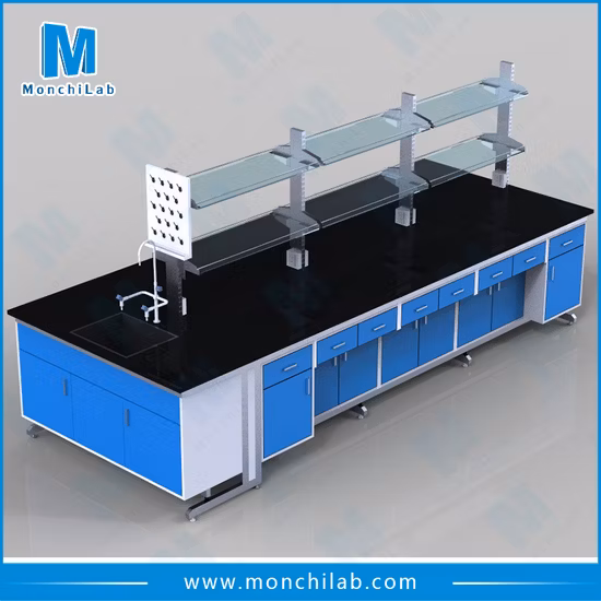 Muebles de mesa de banco de trabajo de isla de laboratorio de mármol de profesor biológico para laboratorio